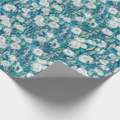 Dandelion Bloom Summer Flowers Floral Pattern Blau Cadeaupapier (Hoek)