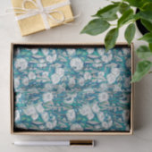 Dandelion Bloom Summer Flowers Floral Pattern Blau Tissuepapier (Geschenk)