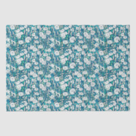 Dandelion Bloom Summer Flowers Floral Pattern Blau Tissuepapier