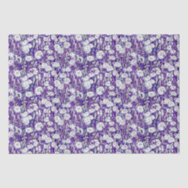 Dandelion Bloom Summer Flowers Floral Pattern Blau Tissuepapier
