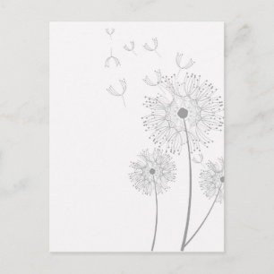 Dandelion Blossom Vines Romantic Wedding Shower Briefkaart