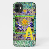 Dandelion Bluebell Denim Spring Monogram Telefoon Case-Mate iPhone Case (Achterkant)