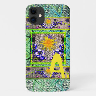 Dandelion Bluebell Denim Spring Monogram Telefoon Case-Mate iPhone Case