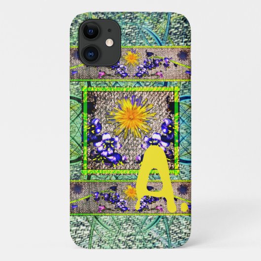 Dandelion Bluebell Denim Spring Monogram Telefoon Case-Mate iPhone Case (Achterkant)