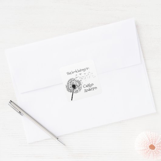 Dandelion Bookplate Sticker (Envelop)