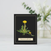 Dandelion botanical briefkaart (Staand voorkant)