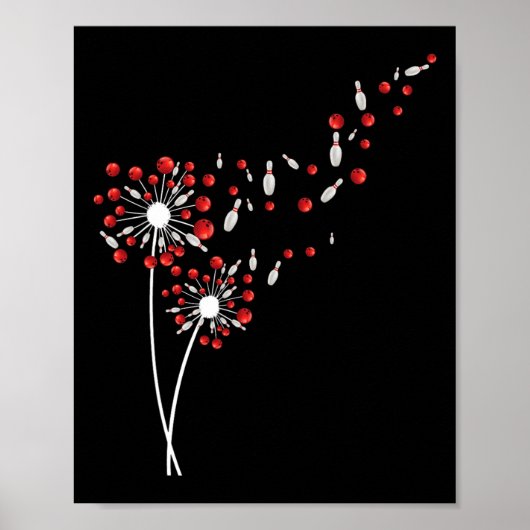 Dandelion Bowling Player Flower Lover Poster (Voorkant)