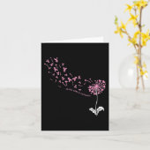 Dandelion Breast Cancer Awareness Roze RIbbon Supp Kaart (Gele Bloem)