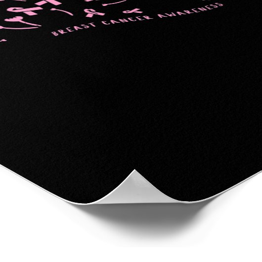 Dandelion Breast Cancer Awareness Roze RIbbon Supp Poster (Hoek)