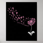 Dandelion Breast Cancer Awareness Roze RIbbon Supp Poster (Voorkant)