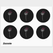 Dandelion Breast Cancer Awareness Warrior Pink Ronde Sticker (Vel)