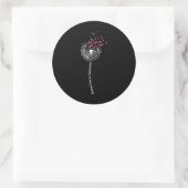 Dandelion Breast Cancer Awareness Warrior Pink Ronde Sticker (Tas)