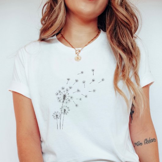 Dandelion Breeze; Whimsical Summer Floral T-shirt