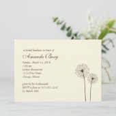 dandelion bridal doucheuitnodiging kaart (Staand voorkant)