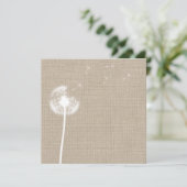 Dandelion Burlap Blank Invitation Kaart (Staand voorkant)