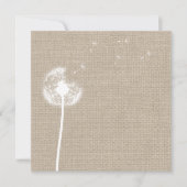 Dandelion Burlap Blank Invitation Kaart (Voorkant)