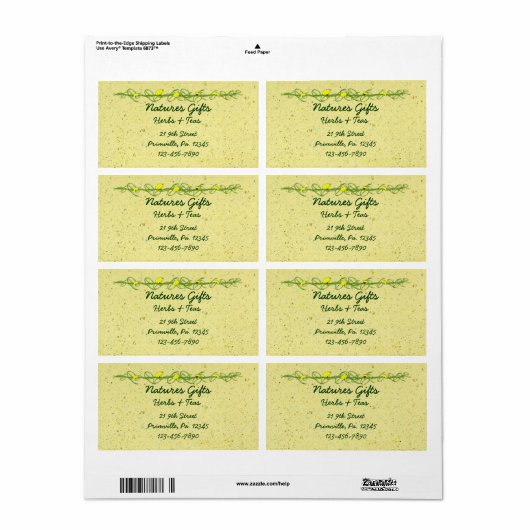 Dandelion Business Label (Full Sheet)