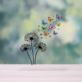 Dandelion butterfly flow acryl bord (Neutraal)