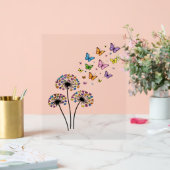 Dandelion butterfly flow acryl bord (Huwelijk)