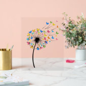 Dandelion butterfly flow acryl bord (Huwelijk)