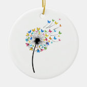 Dandelion butterfly flow keramisch ornament (Voorkant)