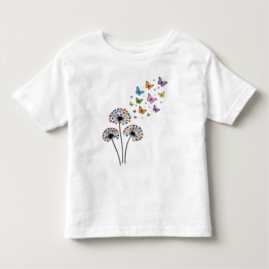 Dandelion butterfly flow kinder shirts (Voorkant)