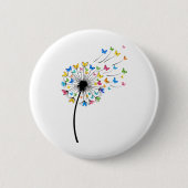 Dandelion butterfly flow ronde button 5,7 cm (Voorkant)