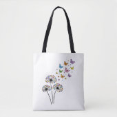 Dandelion butterfly flow tote bag (Voorkant)