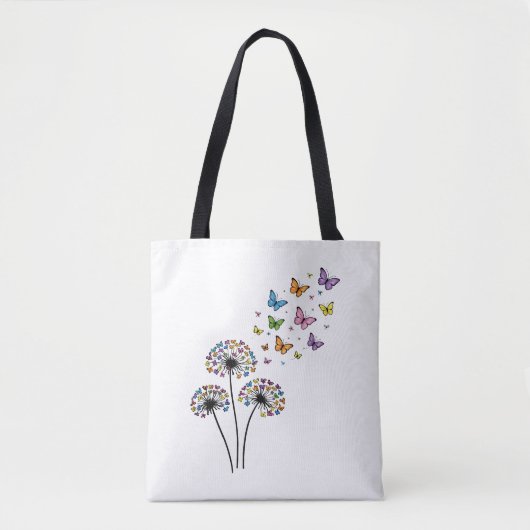 Dandelion butterfly flow tote bag (Voorkant)