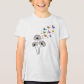 Dandelion butterfly flow Tri-Blend shirt (Voorkant)
