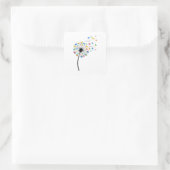 Dandelion butterfly flow vierkante sticker (Tas)