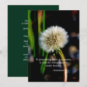 Dandelion Celebration of Life Invitation Scripture Kaart (Voorkant / Achterkant)