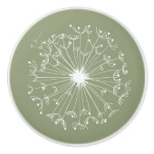 Dandelion Ceramic Knob. Keramische Knop (Voorkant)