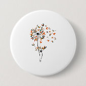 Dandelion Chicken Flower Floral Kippen Ronde Button 7,6 Cm (Voorkant)