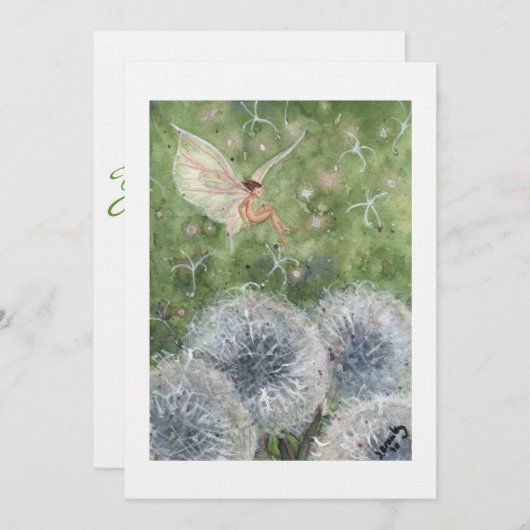 "Dandelion Clocks Fae"-uitnodiging Kaart (Voorkant / Achterkant)