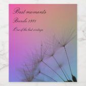 Dandelion Clocks Wijn Etiket (Enkel label)