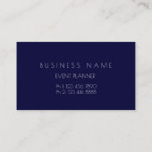 Dandelion Confetti Blue Navy White Event Visitekaartje (Achterkant)