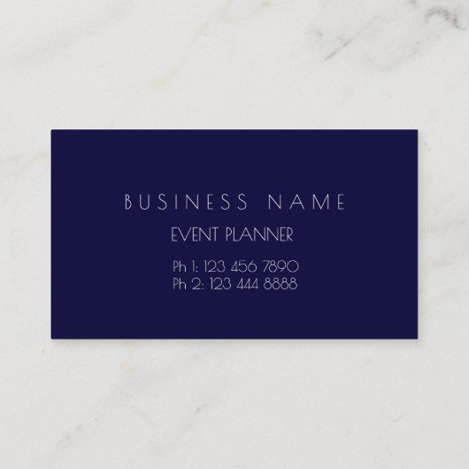 Dandelion Confetti Blue Navy White Event Visitekaartje (Achterkant)