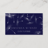 Dandelion Confetti Blue Navy White Event Visitekaartje (Voorkant)