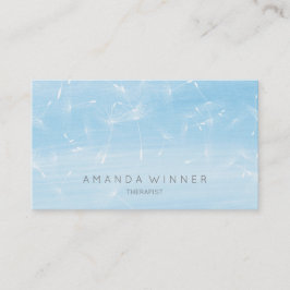 Dandelion Confetti Blue Waterverf Therapist Visitekaartje