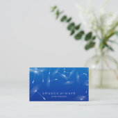 Dandelion Confetti Cobalt Blue Glam Ombre Event Visitekaartje (Staand voorkant)
