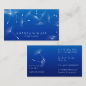 Dandelion Confetti Cobalt Blue Glam Ombre Event Visitekaartje (Voorkant / Achterkant)