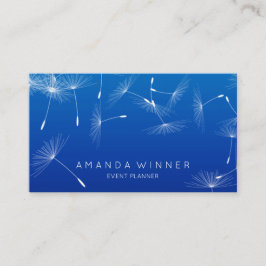 Dandelion Confetti Cobalt Blue Glam Ombre Event Visitekaartje