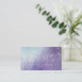 Dandelion Confetti Mint Paarse Ombre Therapist Visitekaartje (Staand voorkant)