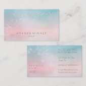 Dandelion Confetti Pink Blue Pantone Ombre Visitekaartje (Voorkant / Achterkant)