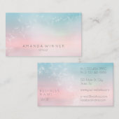 Dandelion Confetti Pink Blue Pantone Ombre Visitekaartje (Voorkant / Achterkant)