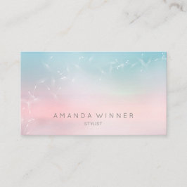 Dandelion Confetti Pink Blue Pantone Ombre Visitekaartje