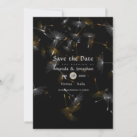Dandelion Confetti Wedding Save The Date (Voorkant)