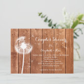 Dandelion Couple's Shower Invitation - eiken Kaart (Staand voorkant)