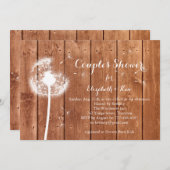 Dandelion Couple's Shower Invitation - eiken Kaart (Voorkant / Achterkant)